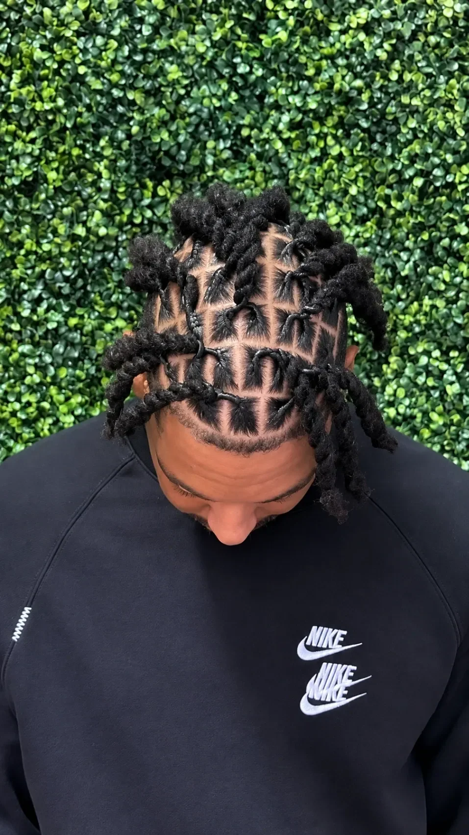 Finished natural style with small geometric braids